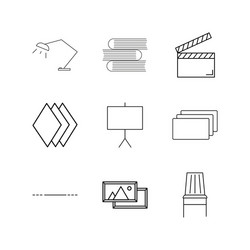 Design elements linear icon set simple outline vector