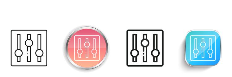 levels icon thin linear regular and button style vector image