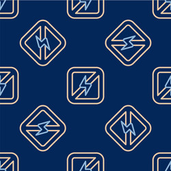 line no lightning icon isolated seamless pattern vector image