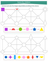 logic game for children connect and color vector image