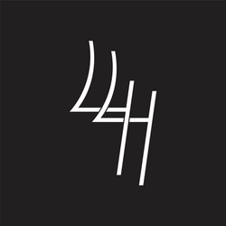number 44 four linked overlapping line design vector image
