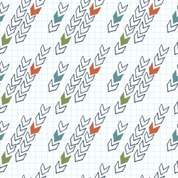 seamless pattern of arrows on graph paper vector image
