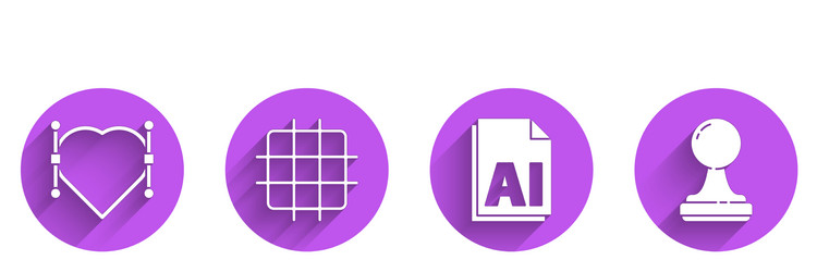 set heart with bezier curve grid graph paper ai vector image