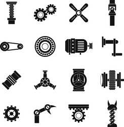 techno mechanisms kit icons set simple style vector image