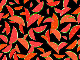 watermelon seamless pattern triangular slices vector image