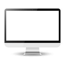 computer display isolated on white eps10 vector