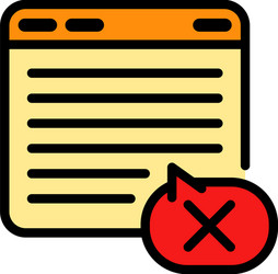 dislike web page icon color outline vector image