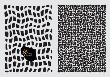 hand drawn curved line array pattern set vector image
