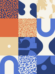 pattern with abstract geometric shapes vector image