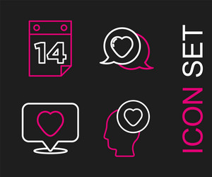 Set line head with heart like and in speech vector