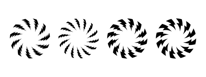 set of frames with thunderbolt print round vector image