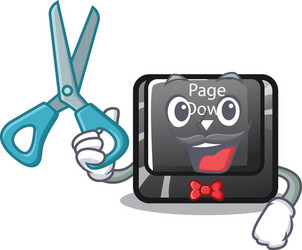 barber character page down button installed vector image