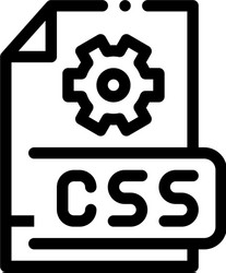 front end css code icon outline vector image