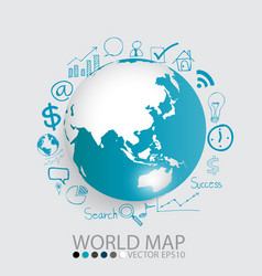 modern globe with application icon template vector