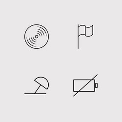 web simple linear icons set outlined vector image