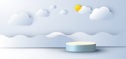 3d realistic abstract minimal scene empty podium vector image
