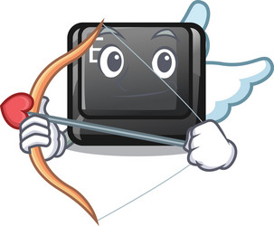 cupid button e isolated with character vector image