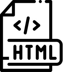 front end html code icon outline vector image