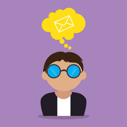 Man with speech bubble and envelope mail vector