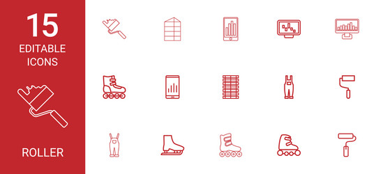 12 roller icons Royalty Free Vector Image - VectorStock