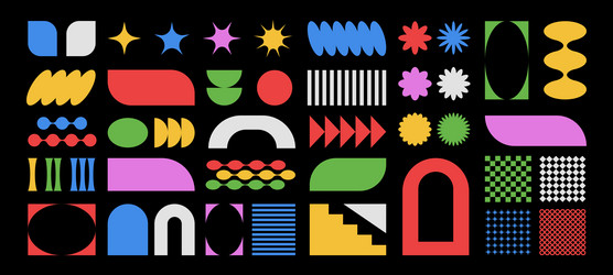 set of abstract brutal shapes and forms vector image