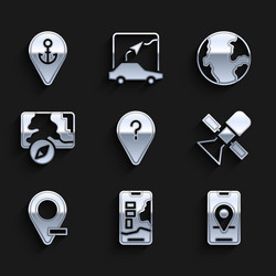 Set unknown route point city map navigation vector
