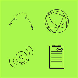 basic content simple linear outline icon set vector image