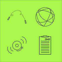 Basic content simple linear outline icon set vector