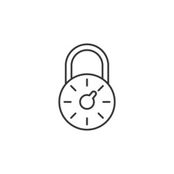 Lock key code line icon simple modern flat vector