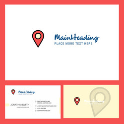 Map pointer logo design with tagline front vector