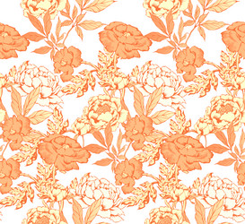 Peony and poppy seamless pattern vector