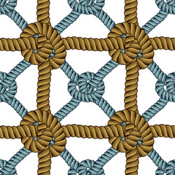 Seamless nautical rope pattern endless navy vector