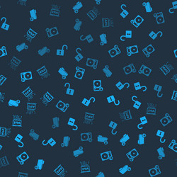 set folder and lock open padlock hard disk drive vector image