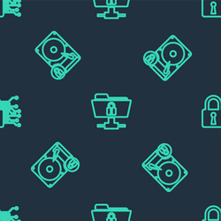 set line ftp folder and lock hard disk drive vector image