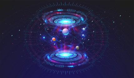 hi-tech technological background with hud vector image