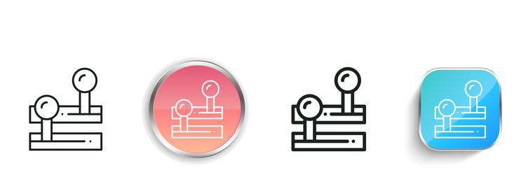 lever icon thin linear regular and button style vector image