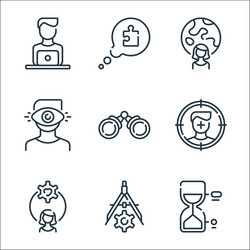 Life skills line icons linear set quality vector