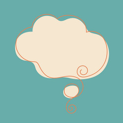 thought bubble with decorative spiral and curl vector image