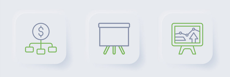 set line monitor with graph chart chalkboard vector image