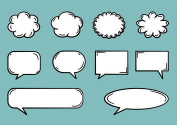 Blank empty white speech bubbles vector