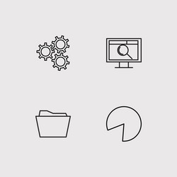 Data analytics simple linear icons set outlined vector