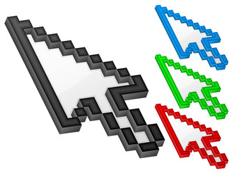 3d arrow computer cursor vector image