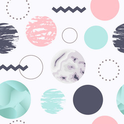 Abstract seamless pattern with circles memphis vector