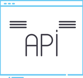 api website interface line icon outline symbol vector image