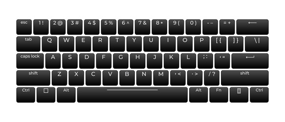 computer keyboard button layout template vector image