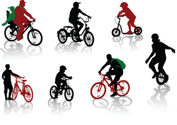 Cycling Silhouettes Vector Image