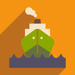Flat with shadow icon and mobile application boat vector