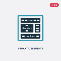 two color semantic elements icon from technology vector