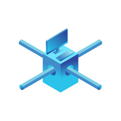 blockchain unit isolated computer is on network vector