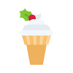 Christmas Soft Serve Ice Cream Cone vector